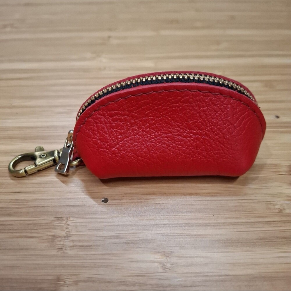 Portland Leather Goods PLG Taco Keychain Mini Pouch Coin Purse Charm NWOT Red